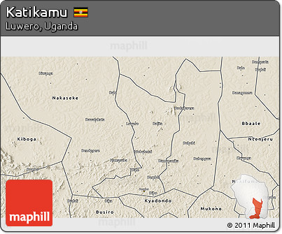 Shaded Relief 3D Map of Katikamu