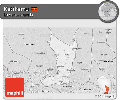 Silver Style 3D Map of Katikamu