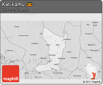 Silver Style 3D Map of Katikamu
