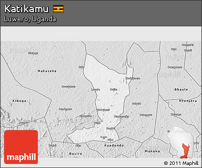 Silver Style 3D Map of Katikamu