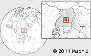 Blank Location Map of Katikamu, highlighted country, highlighted parent region