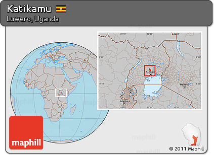 Gray Location Map of Katikamu