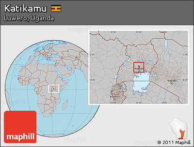 Gray Location Map of Katikamu
