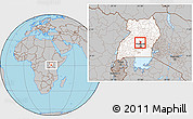 Gray Location Map of Katikamu, highlighted country