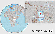 Gray Location Map of Katikamu, highlighted parent region, within the entire country