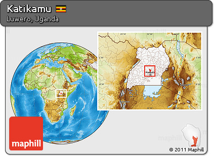 Physical Location Map of Katikamu, highlighted country