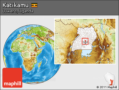 Physical Location Map of Katikamu, highlighted country