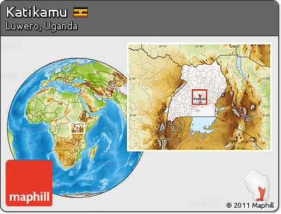 Physical Location Map of Katikamu, highlighted country