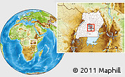Physical Location Map of Katikamu, highlighted country, highlighted parent region
