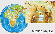 Physical Location Map of Katikamu, highlighted parent region, within the entire country