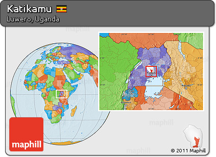 Political Location Map of Katikamu, highlighted parent region