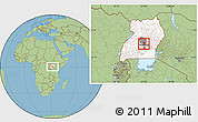 Savanna Style Location Map of Katikamu, highlighted country, highlighted parent region