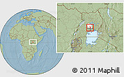 Savanna Style Location Map of Katikamu, highlighted parent region, hill shading