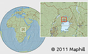 Savanna Style Location Map of Katikamu, hill shading