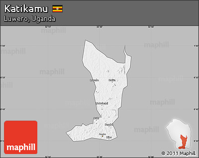 Gray Map of Katikamu, single color outside