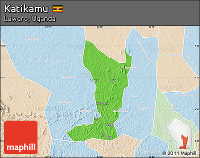 Political Map of Katikamu, lighten