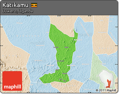 Political Map of Katikamu, lighten