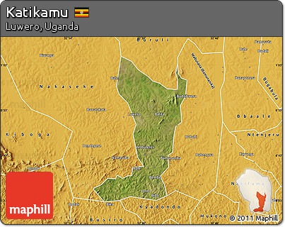 Satellite Map of Katikamu, physical outside