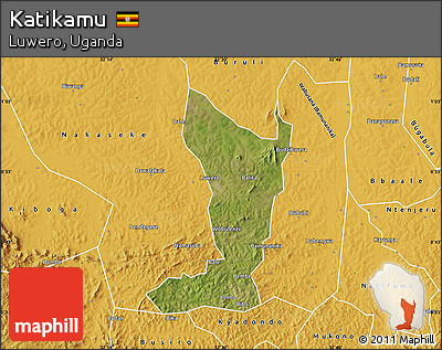 Satellite Map of Katikamu, physical outside