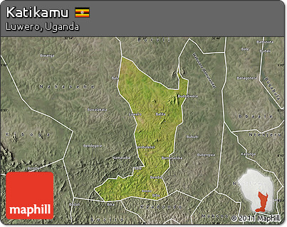 Satellite Map of Katikamu, semi-desaturated