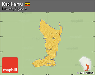 Savanna Style Map of Katikamu, single color outside
