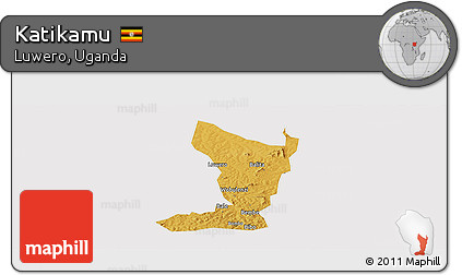 Physical Panoramic Map of Katikamu, cropped outside