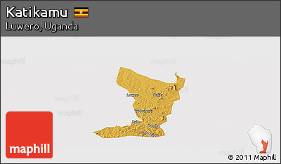 Physical Panoramic Map of Katikamu, cropped outside