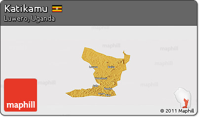 Physical Panoramic Map of Katikamu, cropped outside