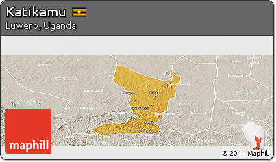 Physical Panoramic Map of Katikamu, lighten, semi-desaturated