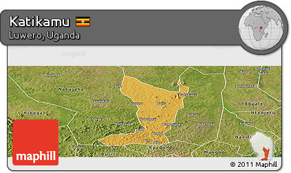 Physical Panoramic Map of Katikamu, satellite outside