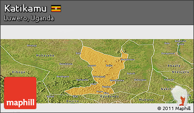 Physical Panoramic Map of Katikamu, satellite outside