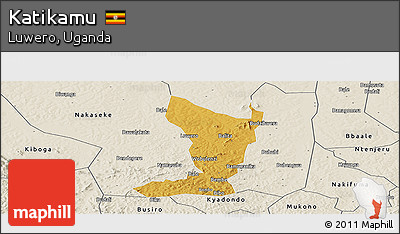 Physical Panoramic Map of Katikamu, shaded relief outside