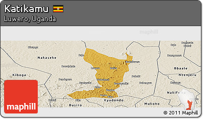 Physical Panoramic Map of Katikamu, shaded relief outside