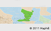 Political Panoramic Map of Katikamu, lighten