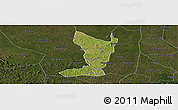 Satellite Panoramic Map of Katikamu, darken