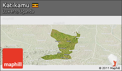 Satellite Panoramic Map of Katikamu, lighten