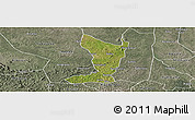 Satellite Panoramic Map of Katikamu, semi-desaturated