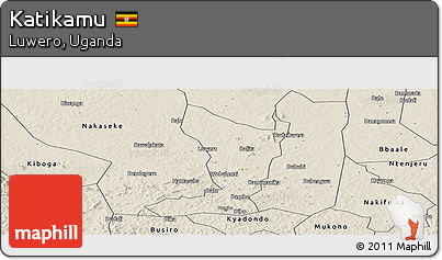 Shaded Relief Panoramic Map of Katikamu