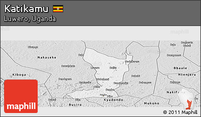 Silver Style Panoramic Map of Katikamu