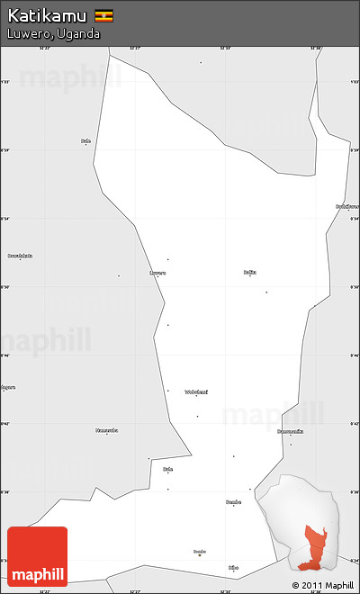 Silver Style Simple Map of Katikamu
