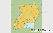 Savanna Style Map of Uganda, single color outside