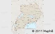 Shaded Relief Map of Uganda, lighten