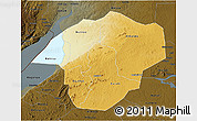 Physical 3D Map of Masindi, darken