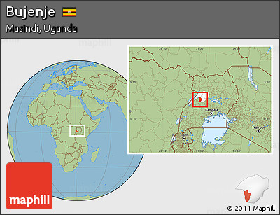Savanna Style Location Map of Bujenje, highlighted parent region
