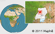Satellite Location Map of Masindi, highlighted country
