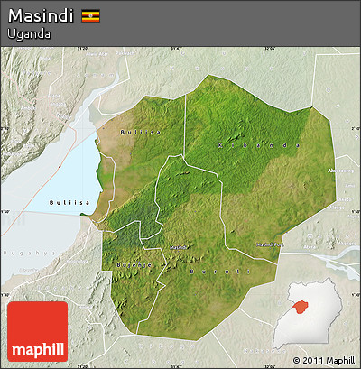 Satellite Map of Masindi, lighten