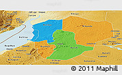 Political Panoramic Map of Masindi, physical outside