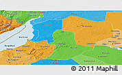 Political Panoramic Map of Masindi, political shades outside
