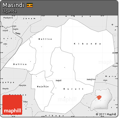 Silver Style Simple Map of Masindi