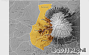 Physical 3D Map of Mbale, desaturated